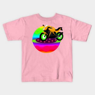Yellow Motorcycle Kids T-Shirt